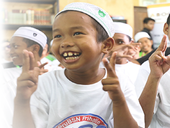 Two kids participating a class activity