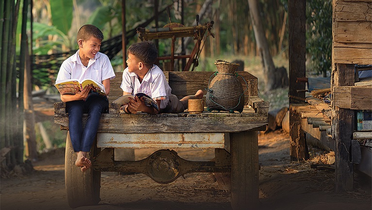  A group of hands holding some soil and plant each