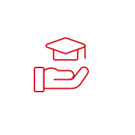 Infografik tangan memegang satu bulatan dengan silang di atasnya.